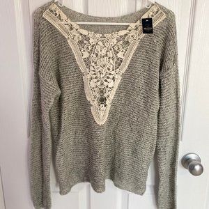 Hollister Knit Lace Sweater